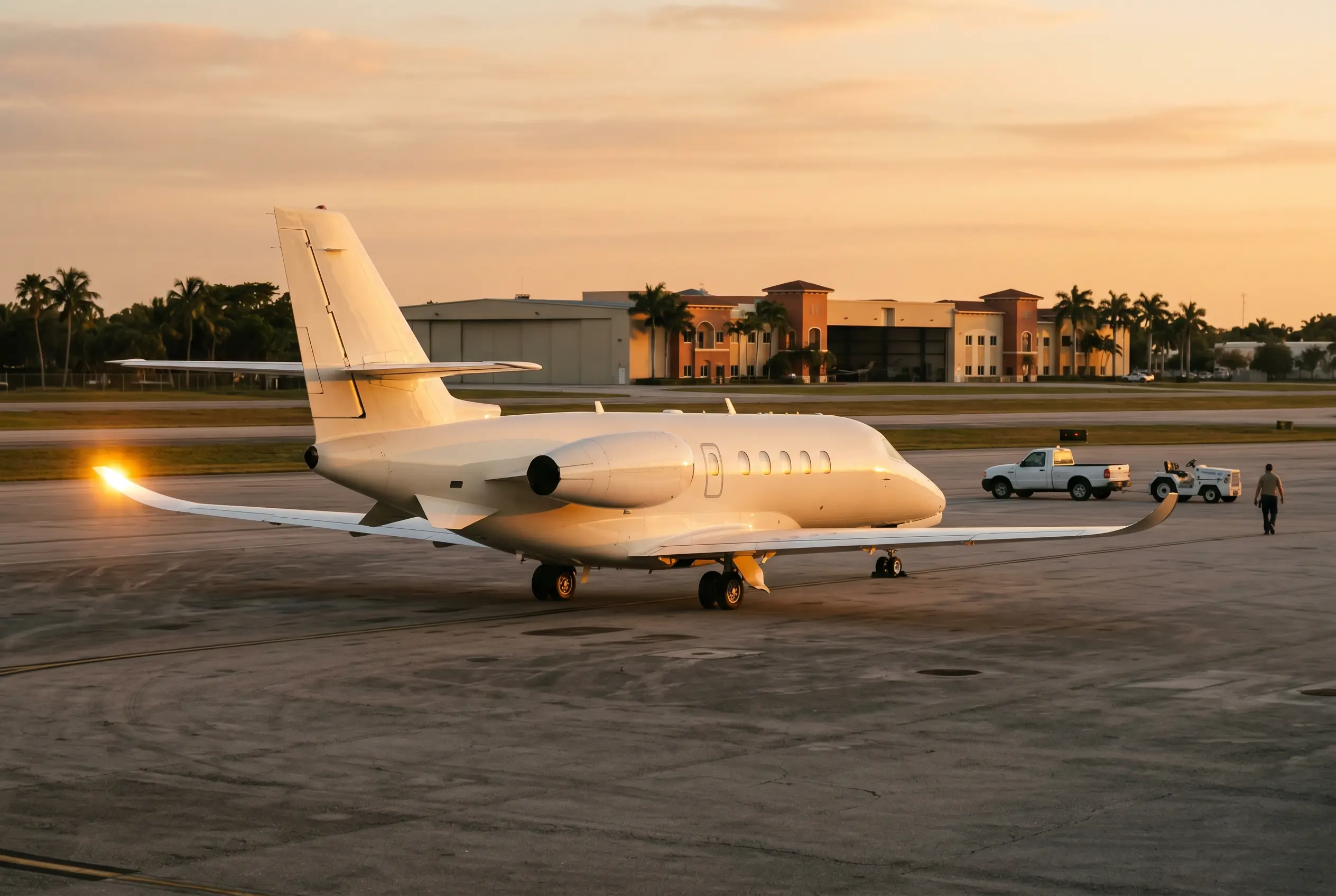 Super-Midsize Jets Super-midsize jet on the ramp at golden hour, wingtip catching the last of the Florida sun